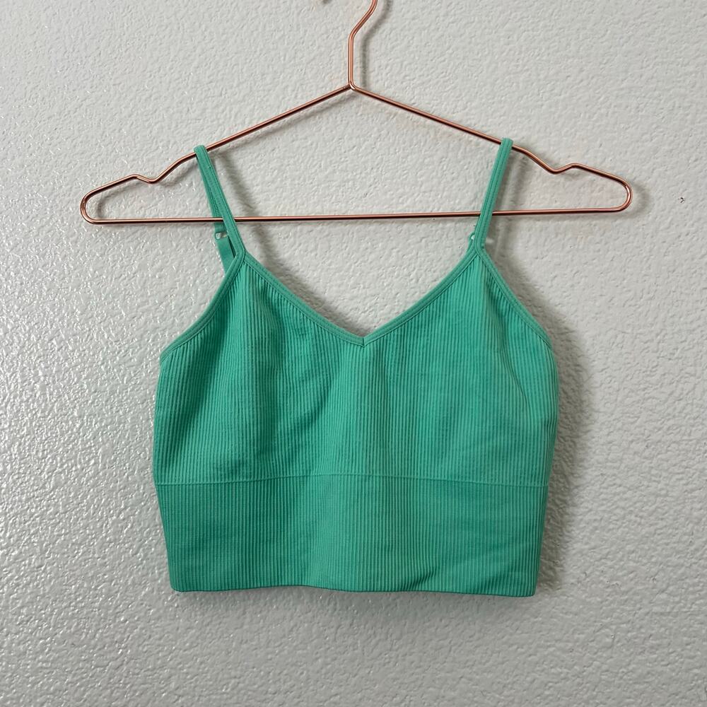 Z By Zella mint green ribbed longline bralette